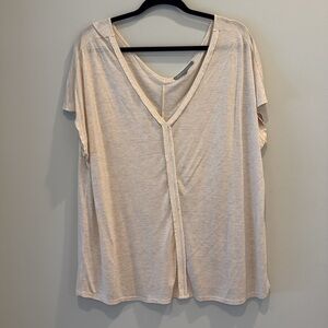 Daniel Rainn Adelisa Fringe Detail V-Neck Knit Tee - Size XL